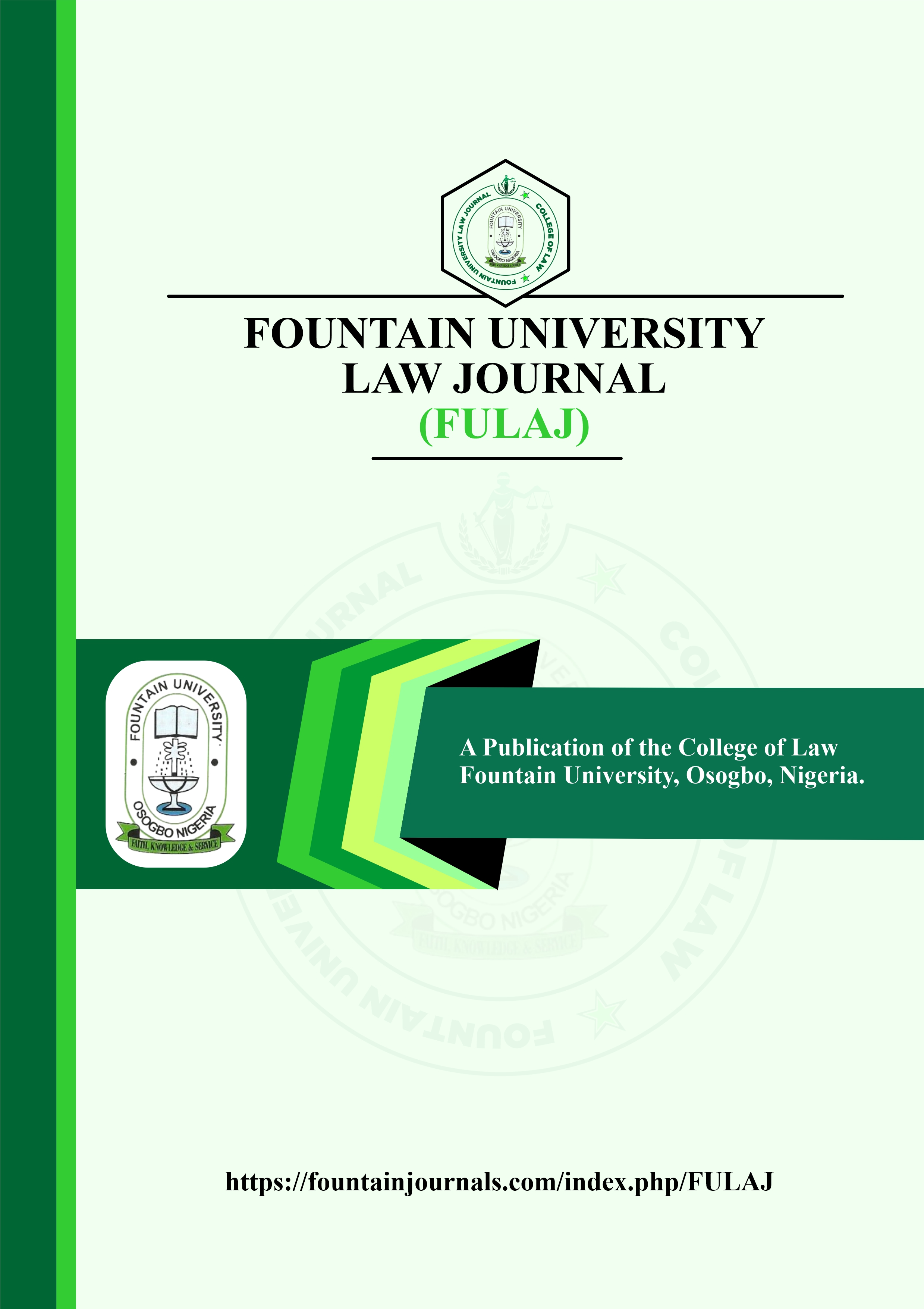 					View Vol. 3 No. 5 (2026): Fountain University Law Journal (in progress)
				
